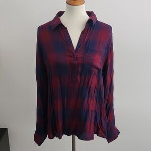 NWT Cosmic Blue Love Half Button Down